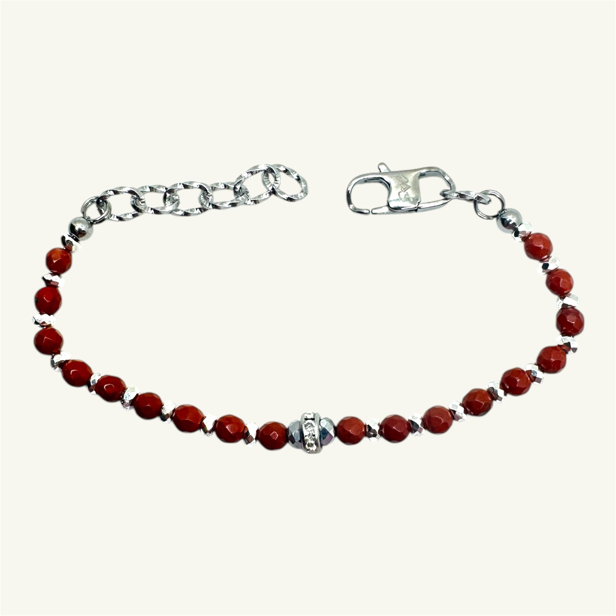 Bracciale diaspro rosso sfaccettato SharifaCrystals