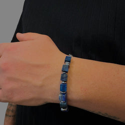 Bracciale cubi di lapislazzuli Sharifa Crystals