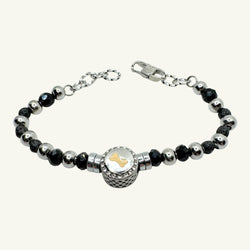 Bracciale onice con charm rosa Sharifa Crystals