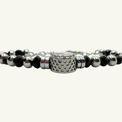 Bracciale onice con charm rosa Sharifa Crystals