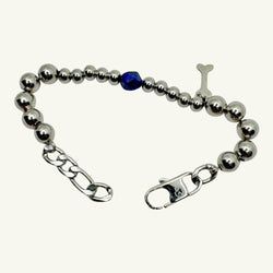 Bracciale lapislazzuli sfaccettato con charm osso Sharifa Crystals