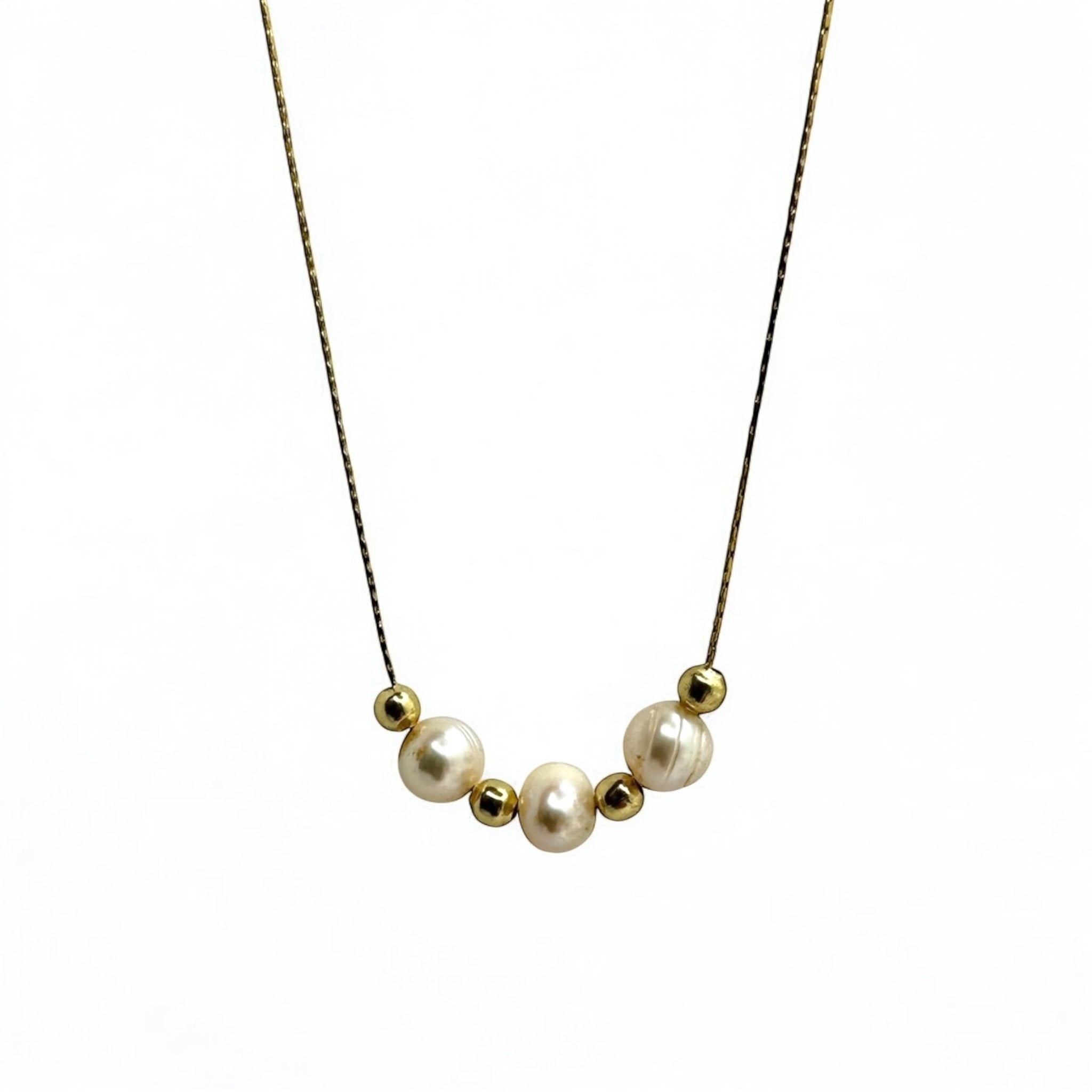 Choker di perle vere placcato oro Sharifa Crystals