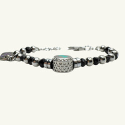 Bracciale onice con charm verde acqua Sharifa Crystals