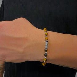 Bracciale tigre sfere lisce Sharifa Crystals