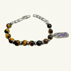 Bracciale occhio di tigre sfaccettato Sharifa Crystals