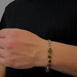 Bracciale occhio di tigre sfaccettato Sharifa Crystals