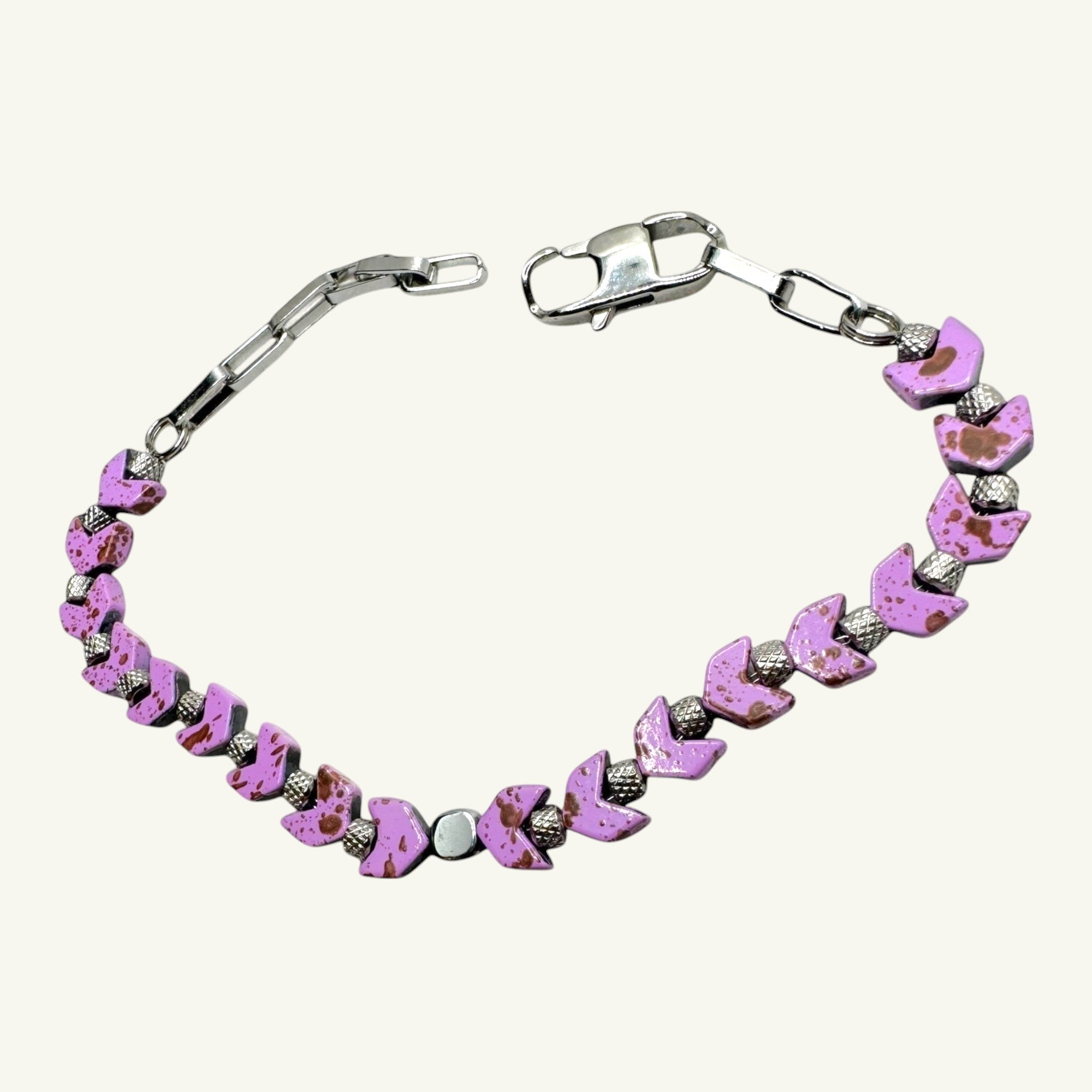 Bracciale ematite rosa Sharifa Crystals