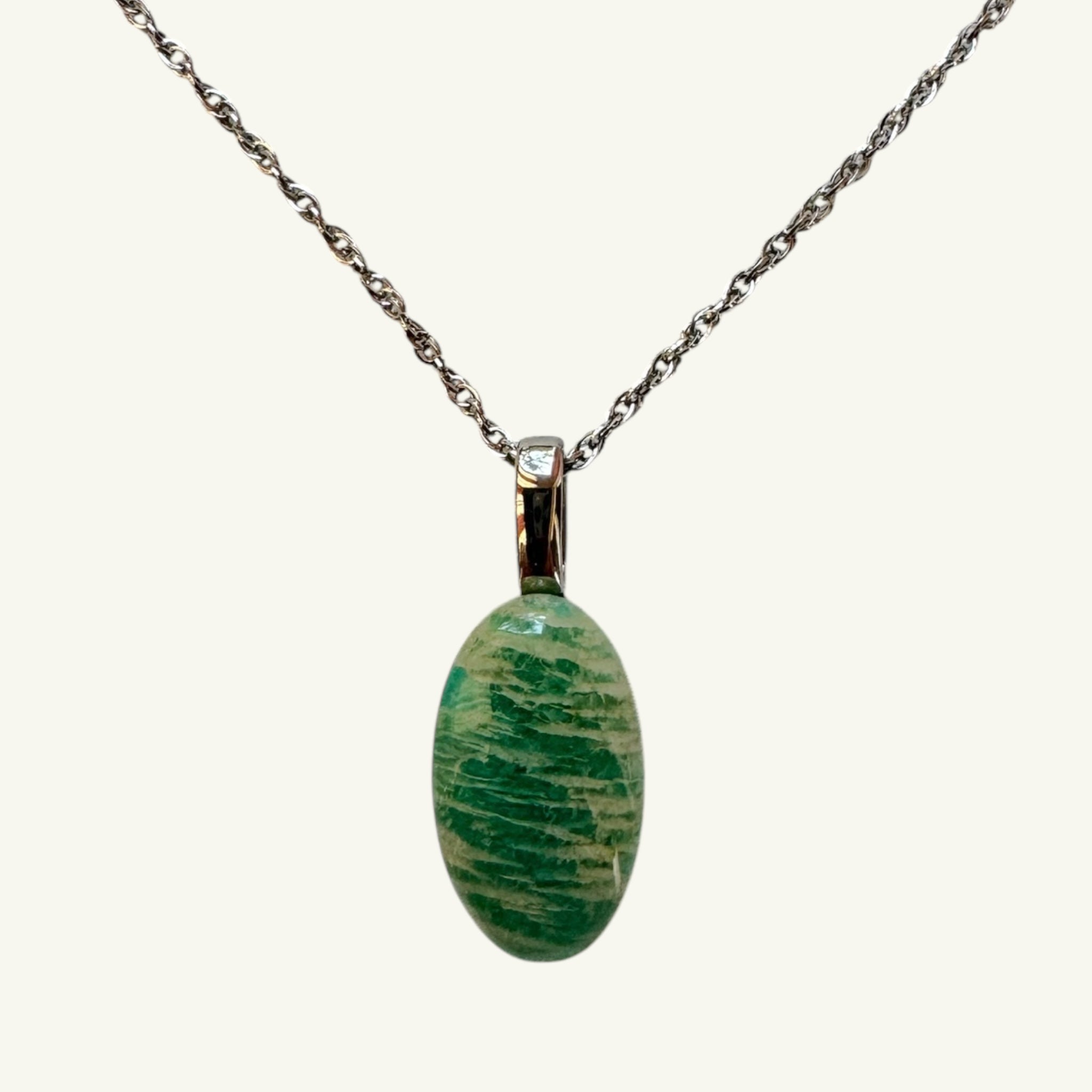 Collana amazzonite 24x13 mm Sharifa Crystals