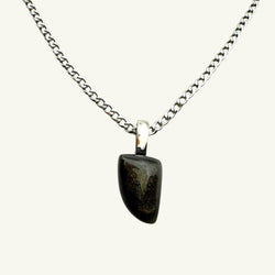 Collana ossidiana oro 16x9mm Sharifa Crystals