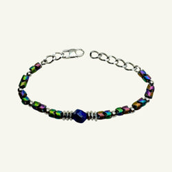 Bracciale con sfera di lapis sfaccettato Sharifa Crystals
