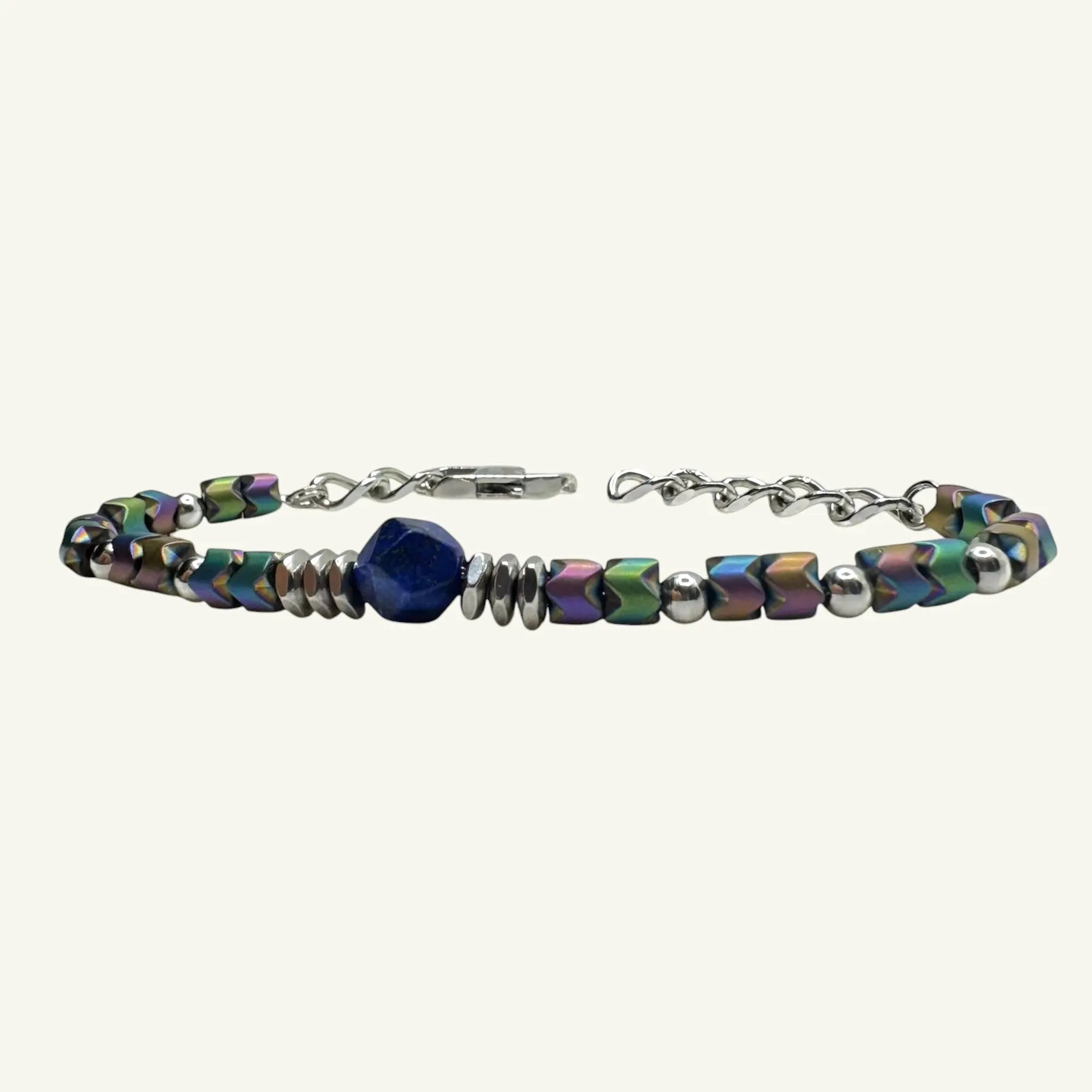 Bracciale con sfera di lapis sfaccettato Sharifa Crystals