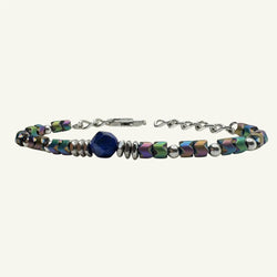 Bracciale con sfera di lapis sfaccettato Sharifa Crystals