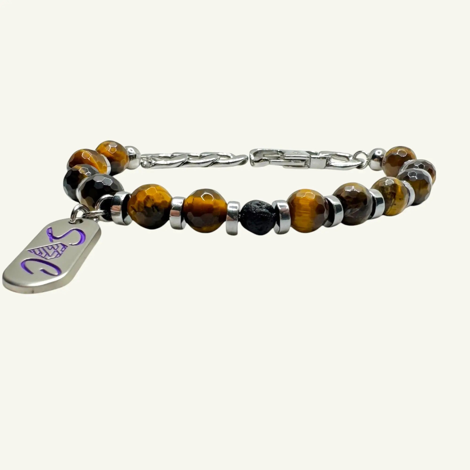 Bracciale occhio di tigre sfaccetato Sharifa Crystals