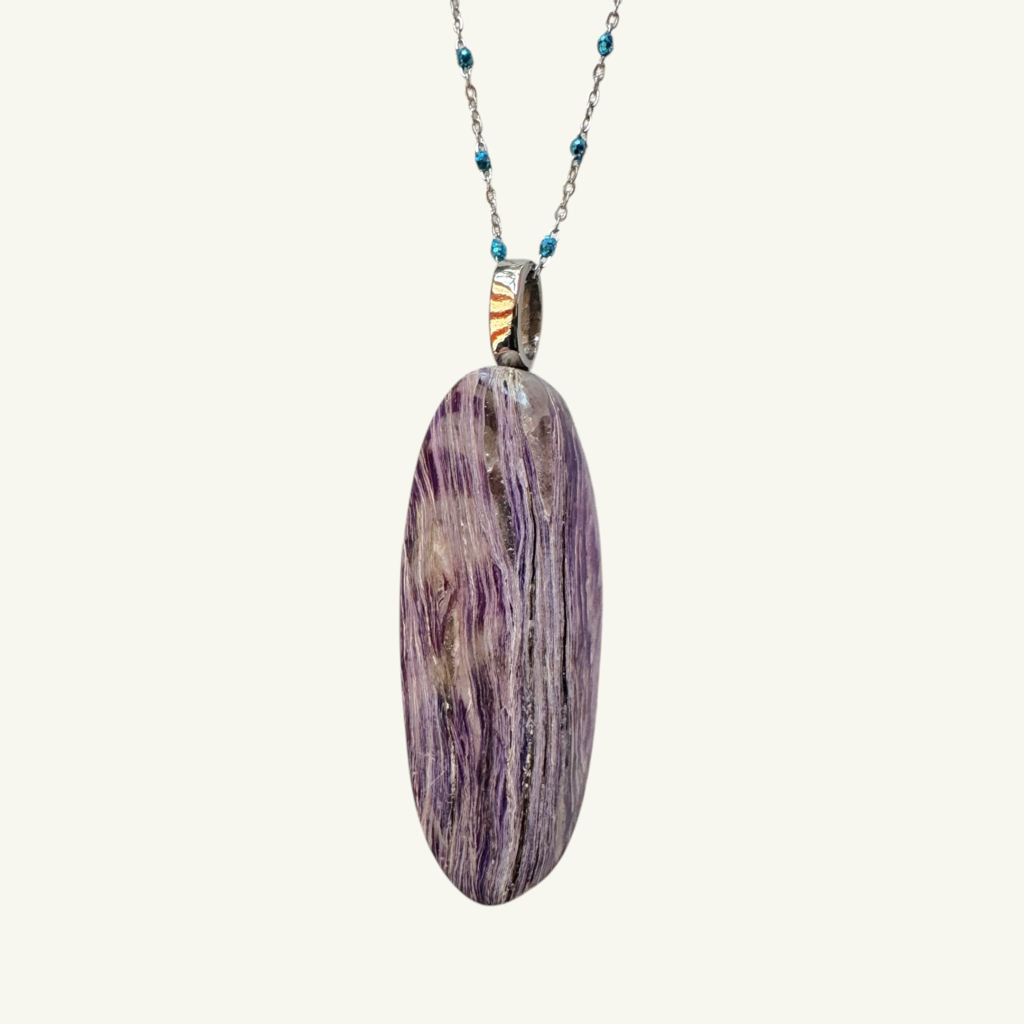 Collana charoite 46x18 mm Sharifa Crystals