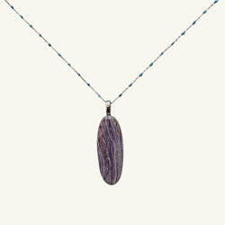 Collana charoite 46x18 mm Sharifa Crystals