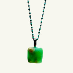 Collana crisoprasio 20x20 mm Sharifa Crystals