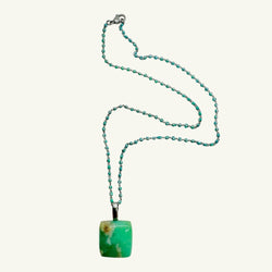 Collana crisoprasio 20x20 mm Sharifa Crystals