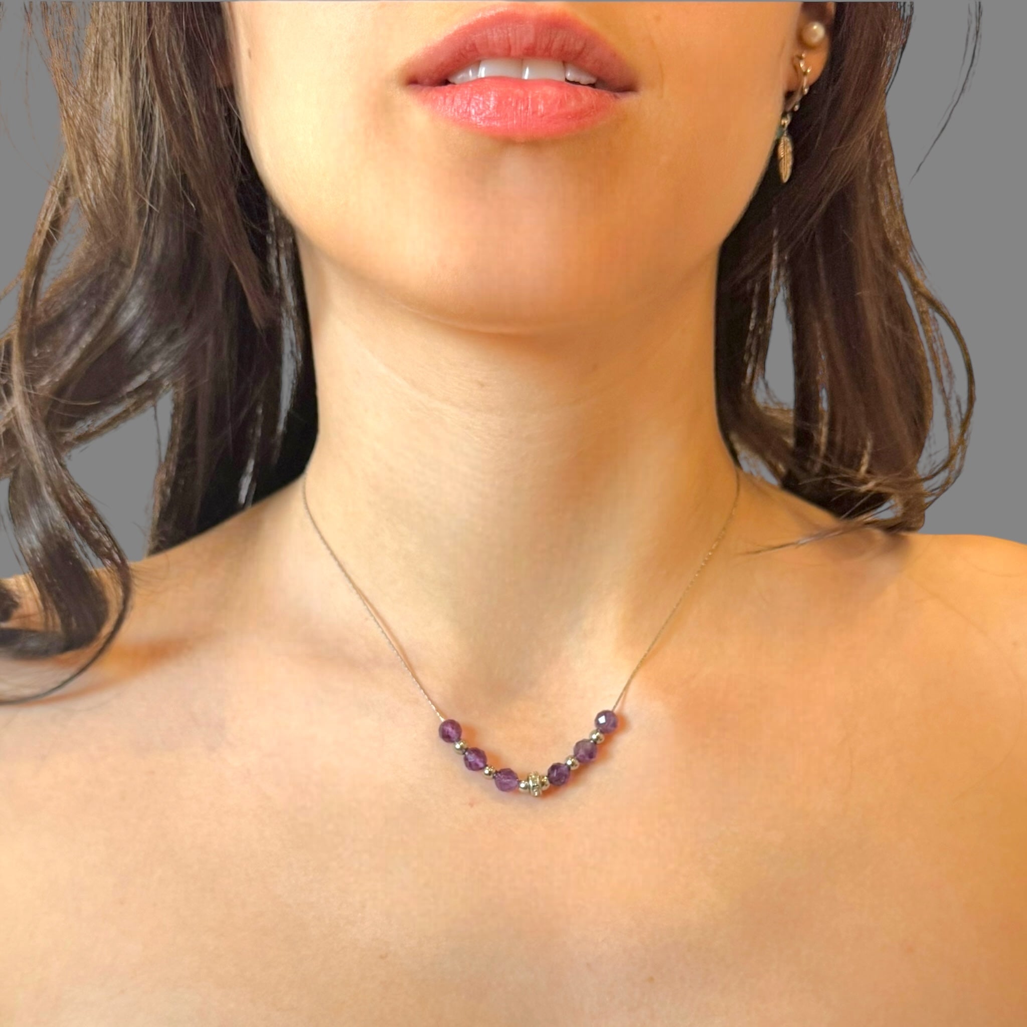 Choker ametista Sharifa Crystals