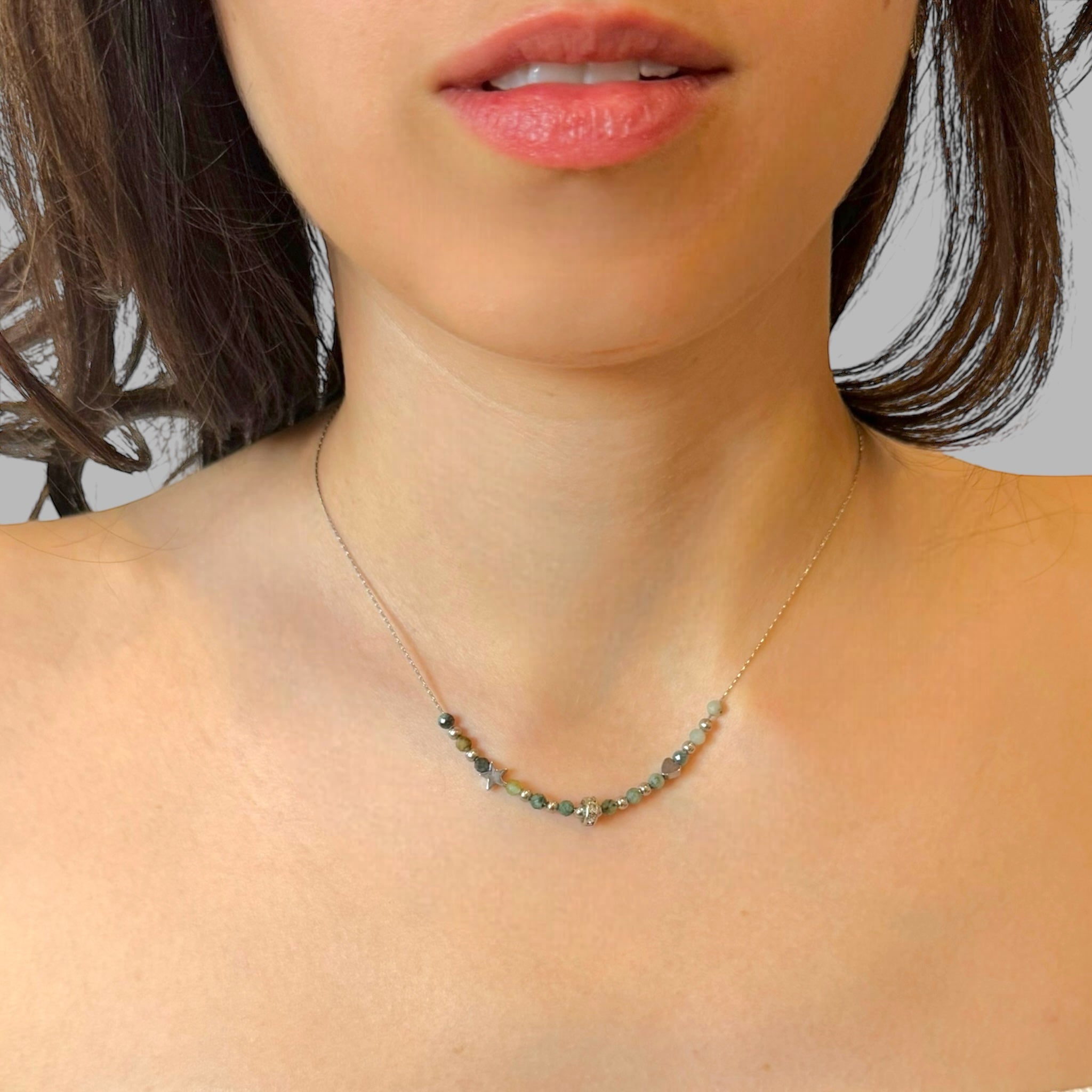 Choker smeraldo Sharifa Crystals