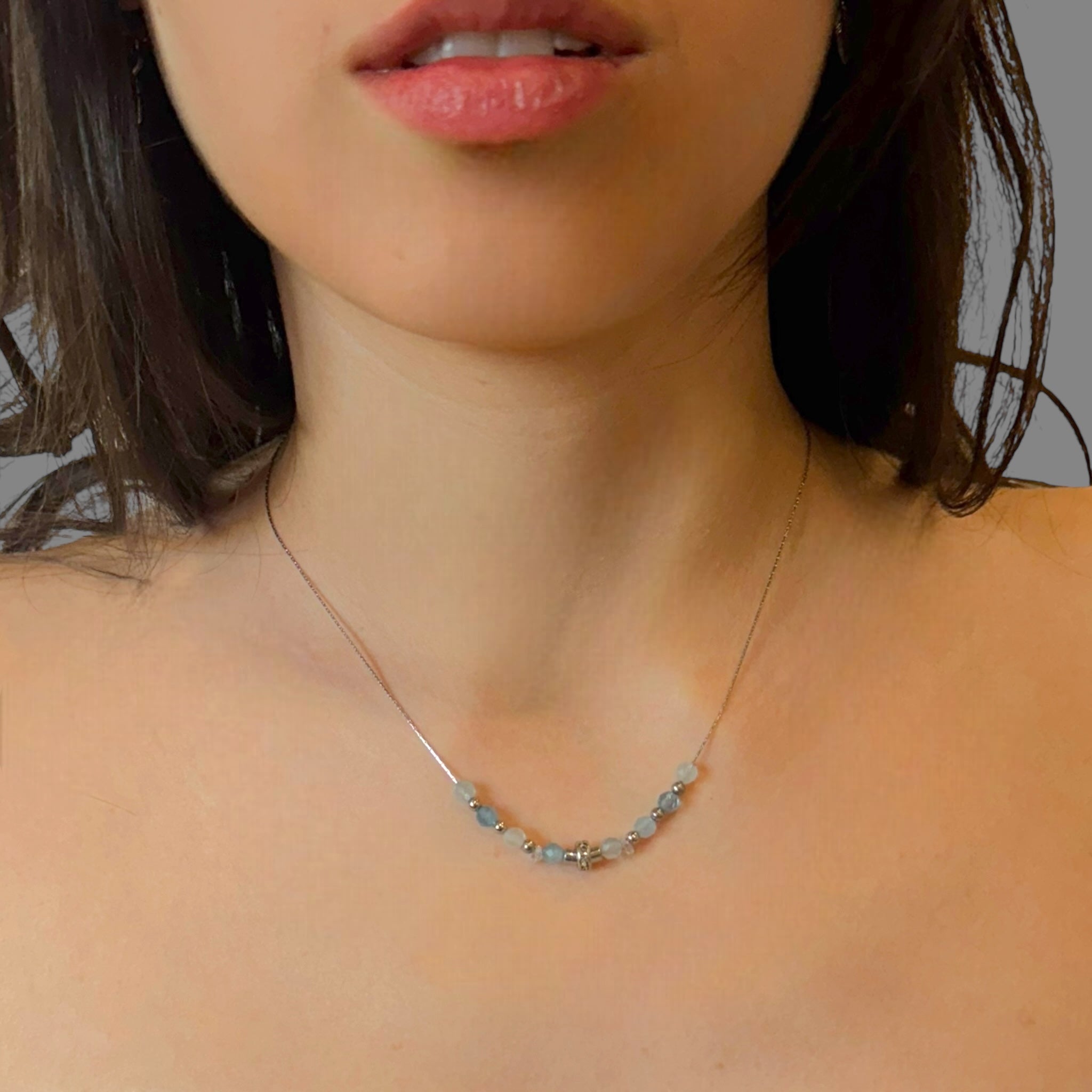 Choker acquamarina Sharifa Crystals