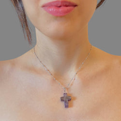 Collana croce ametista Sharifa Crystals