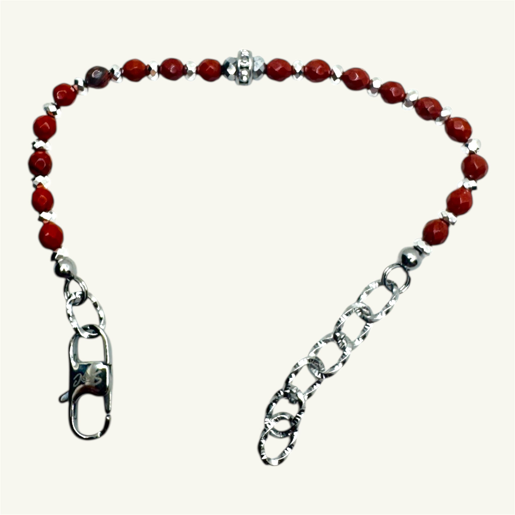 Bracciale diaspro rosso sfaccettato SharifaCrystals
