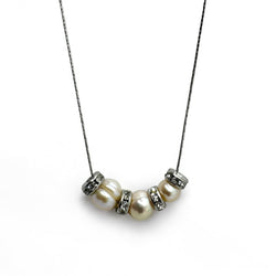 Choker di perle vere con punti luce Sharifa Crystals