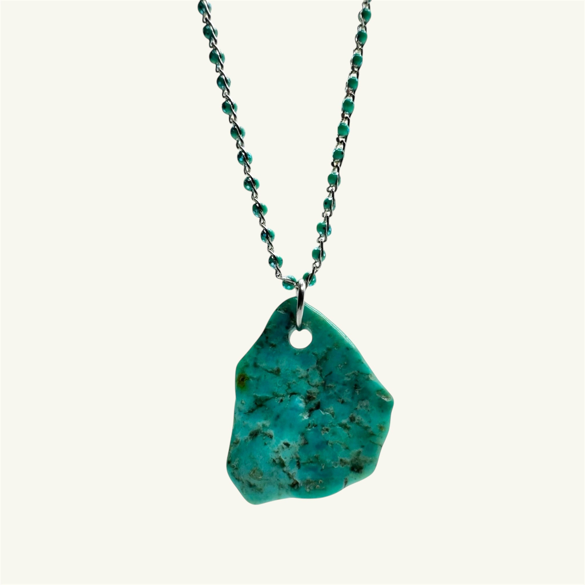 Collana turchese 30x22 mm Sharifa Crystals