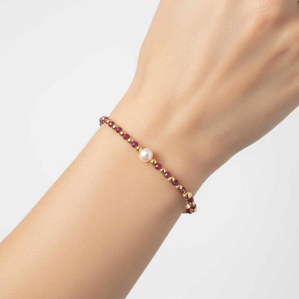 Bracciale radice di rubino Sharifa Crystals