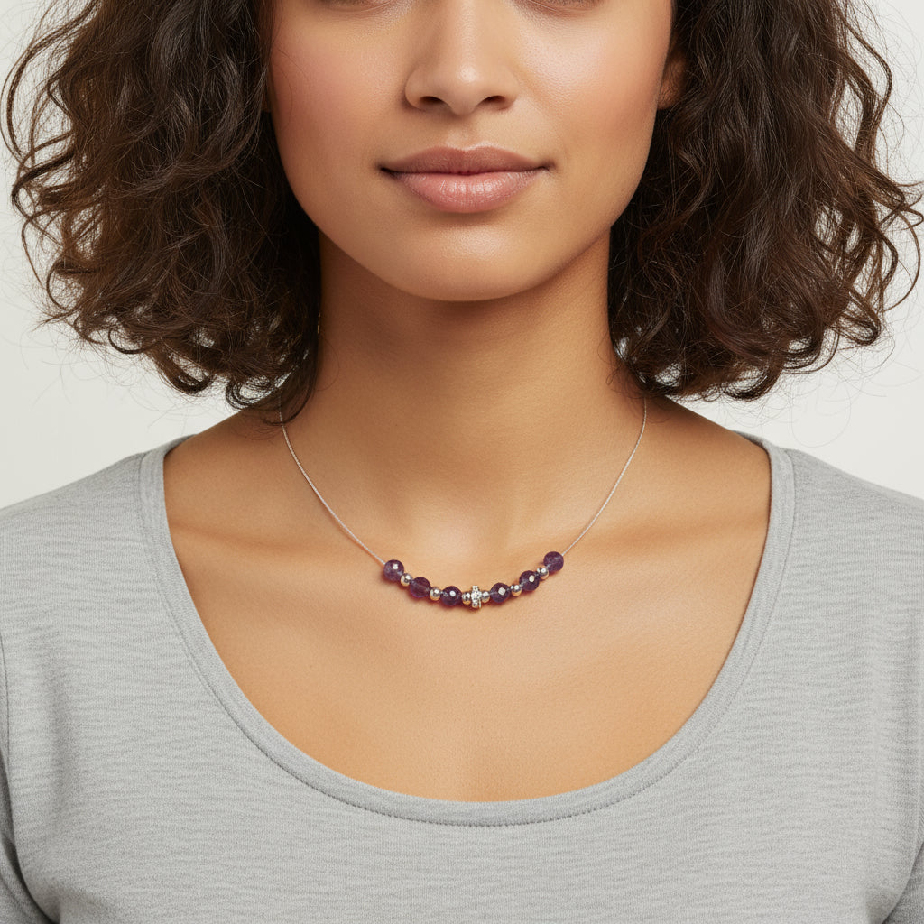 Choker ametista Sharifa Crystals