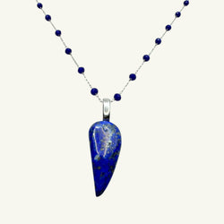 Collana lapislazzuli goccia 25x12 mm Sharifa Crystals