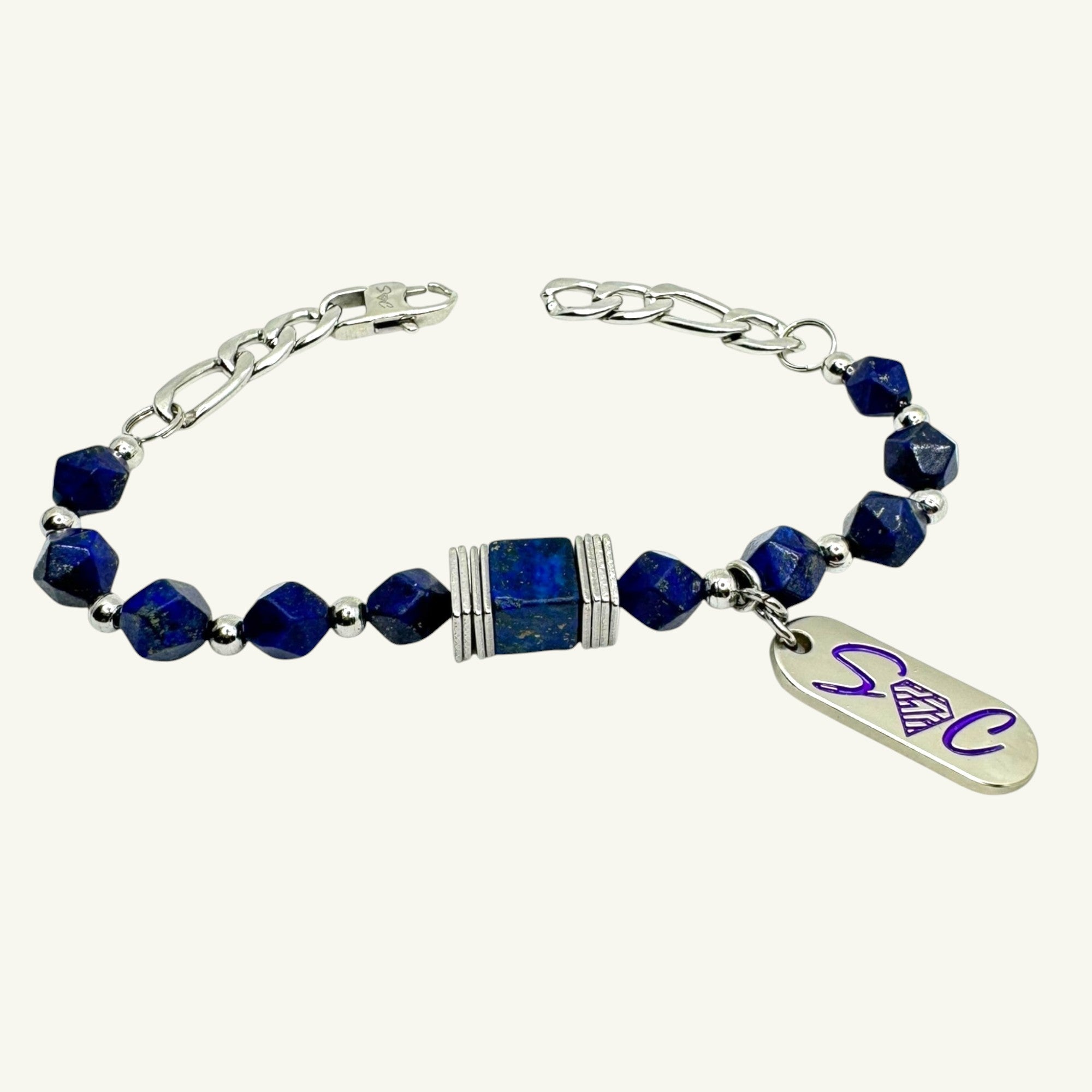 Bracciale lapislazzuli 9x9mm Sharifa Crystals