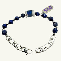 Bracciale lapislazzuli 9x9mm Sharifa Crystals