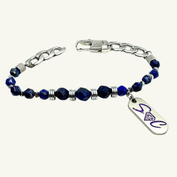 Bracciale lapislazzuli sfaccettato 8x8 Sharifa Crystals