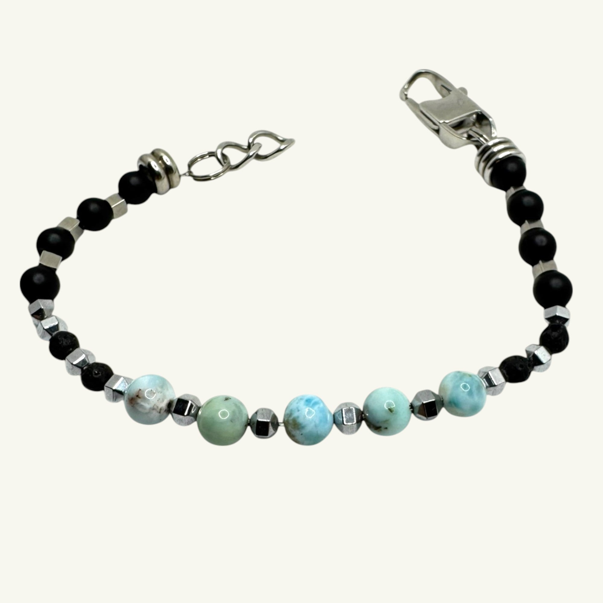Bracciale larimar 6x6 mm Sharifa Crystals