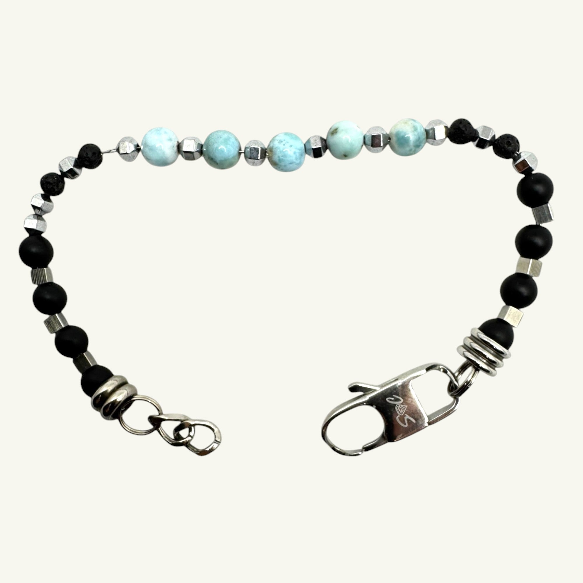 Bracciale larimar 6x6 mm Sharifa Crystals