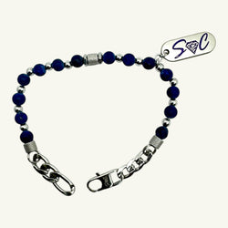 Bracciale lapislazzuli 5x5 mm Sharifa Crystals