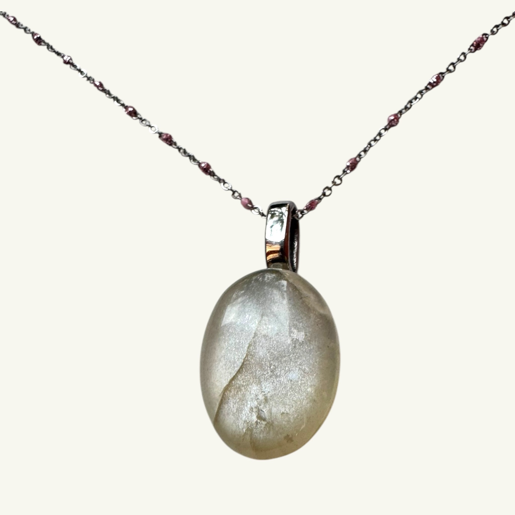 Collana pietra di luna 21x15mm Sharifa Crystals