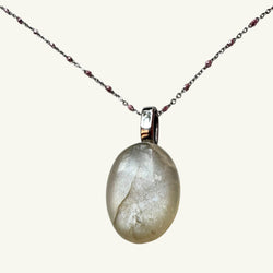 Collana pietra di luna 21x15mm Sharifa Crystals