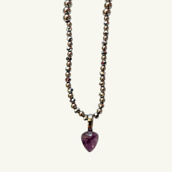 Collana goccia di ametista 13x11 mm Sharifa Crystals
