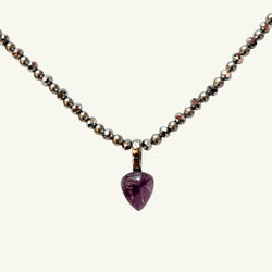 Collana goccia di ametista 13x11 mm Sharifa Crystals