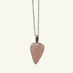 Collana quarzo rosa 30x20 mm Sharifa Crystals