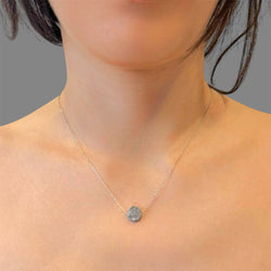 Collana punto luce drusa grigio nera Sharifa Crystals