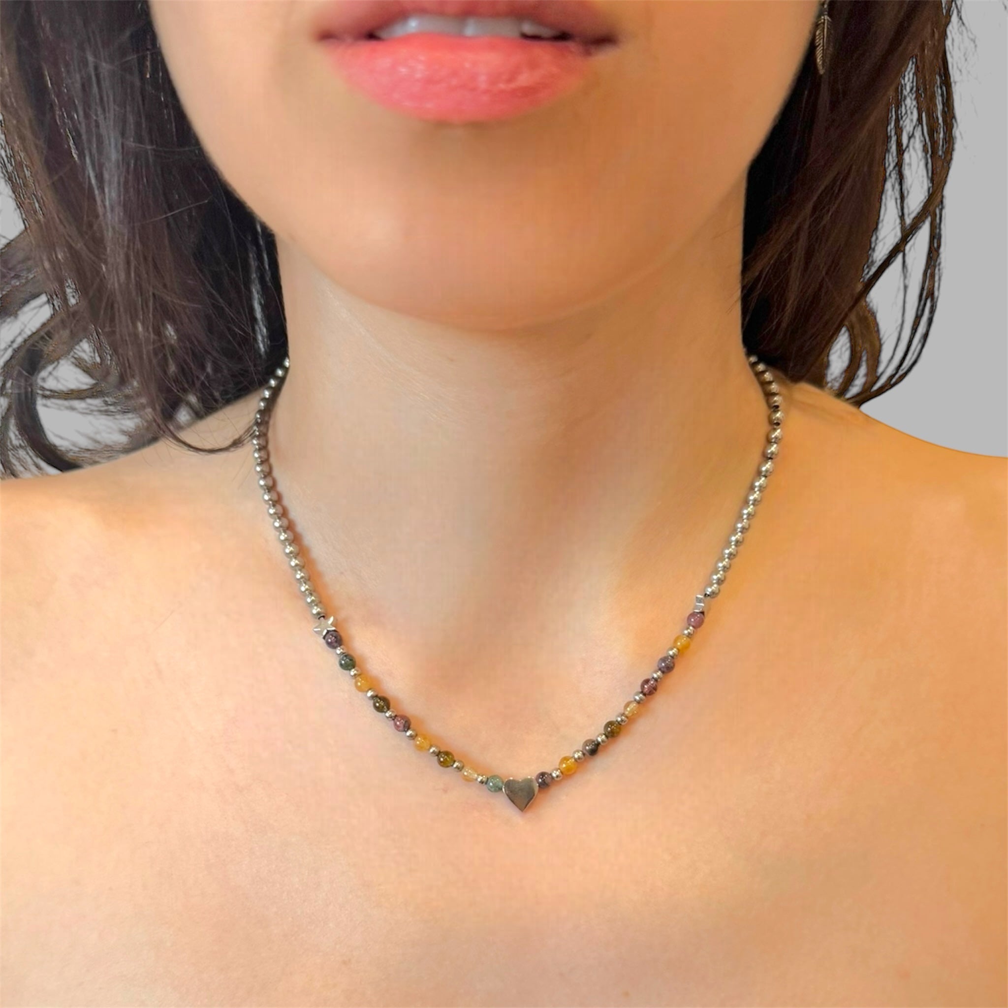 Collana tormalina con cuore Sharifa Crystals