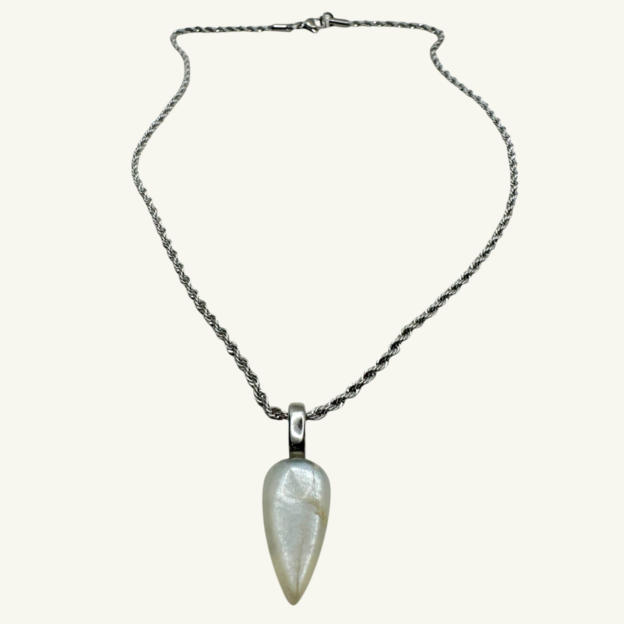 Collana pietra di luna goccia 20x10 Sharifa Crystals