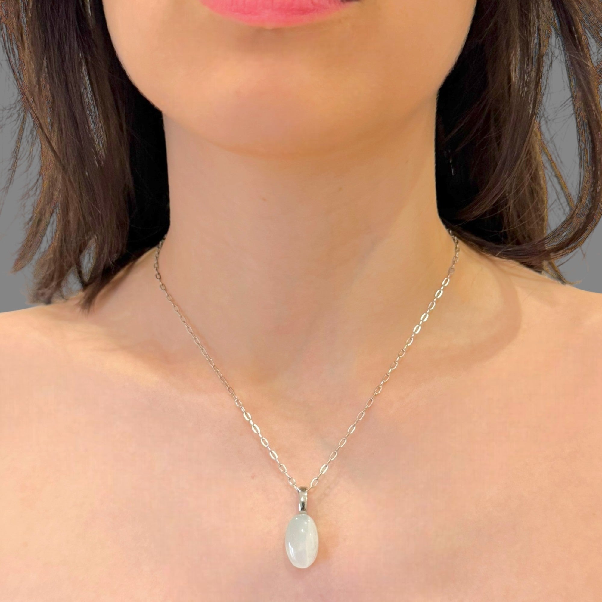 Collana pietra di luna ovale 18x11 Sharifa Crystals