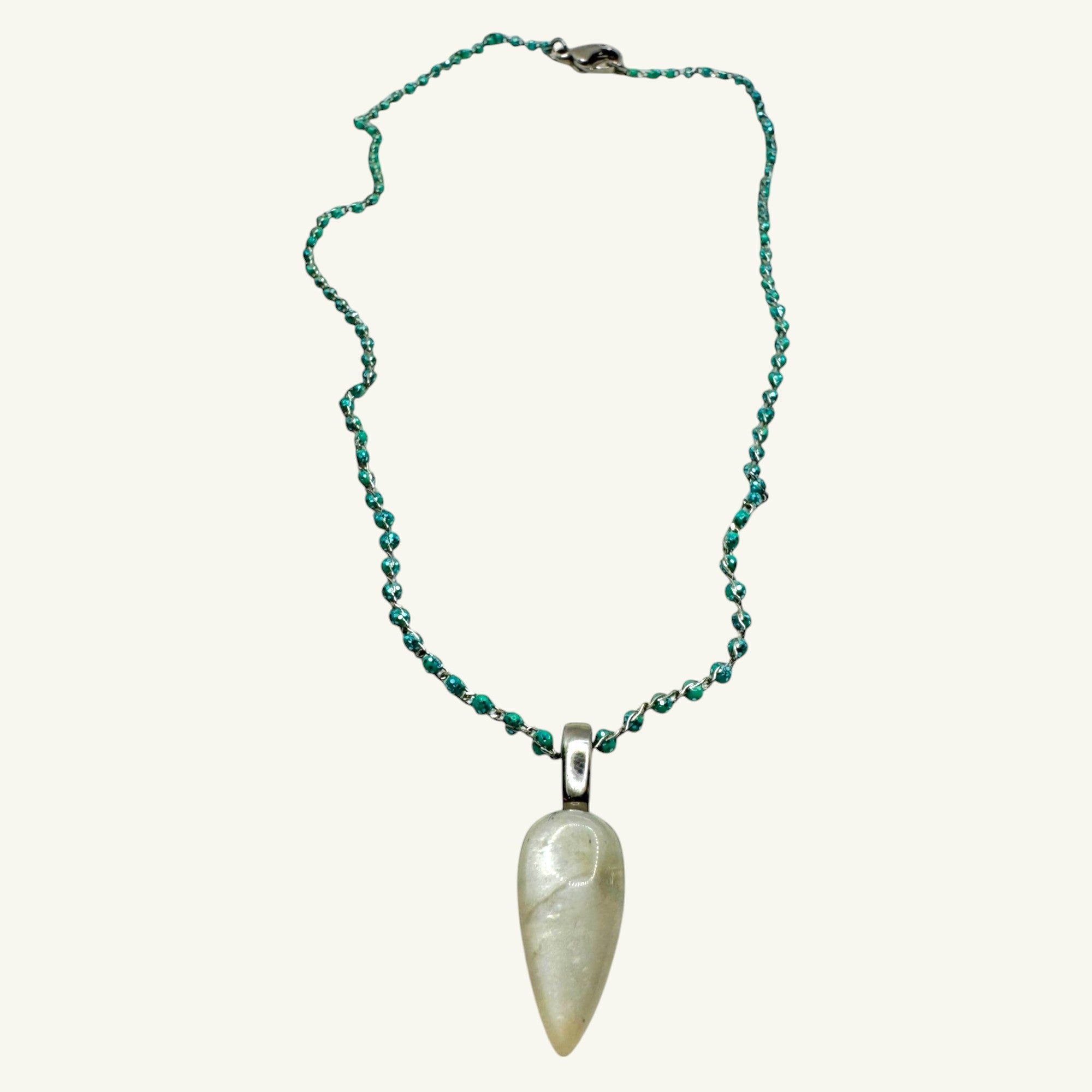 Collana pietra di luna 20x10 mm Sharifa Crystals