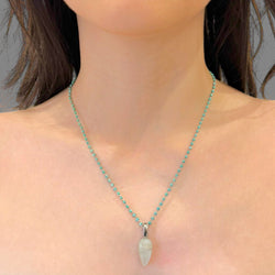 Collana pietra di luna 20x10 mm Sharifa Crystals