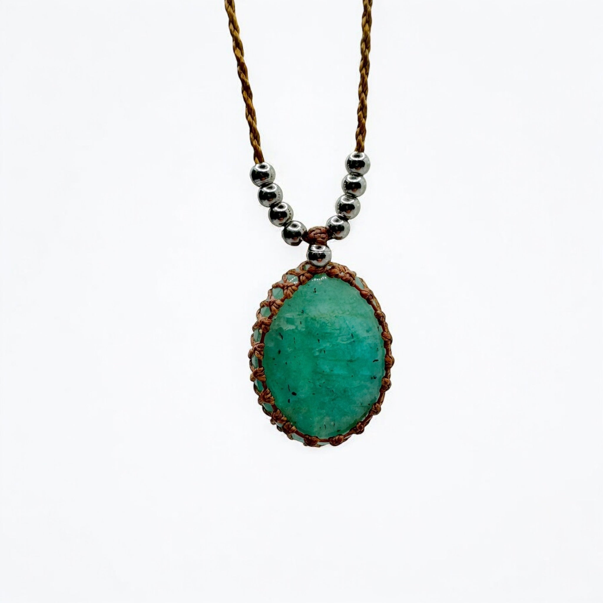 Collana amazzonite 30x22mm Sharifa Crystals