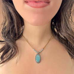 Collana amazzonite 23x14mm Sharifa Crystals